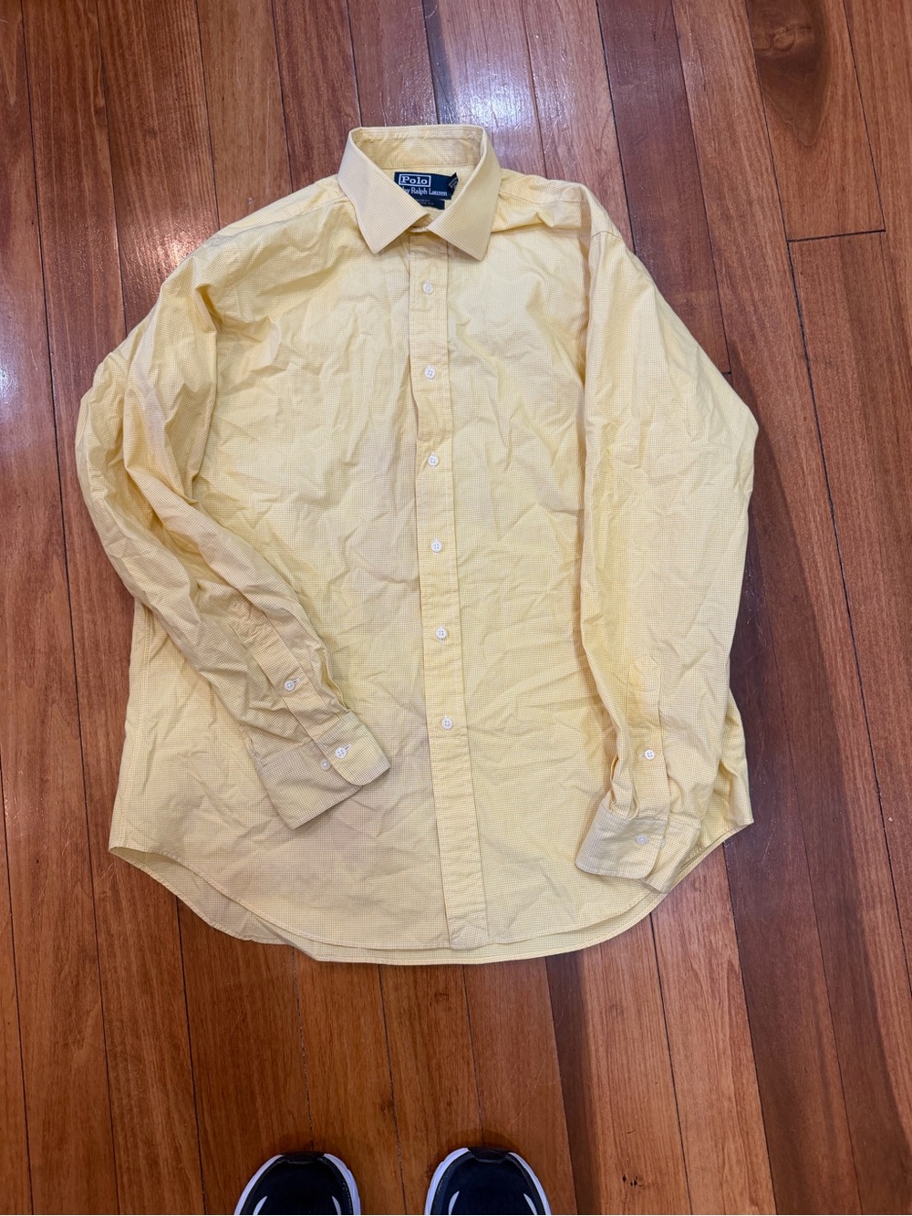 Polo Ralph Lauren Regent Classic Fit Dress Shirt Yellow Gingham Check 16.5 34/35